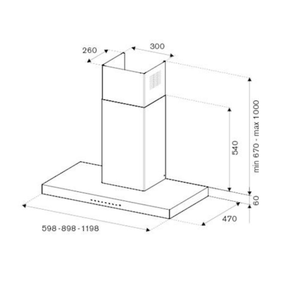 Cappa parete Bertazzoni KT90MAS1NEB da 90 cm. nero opaco classe B