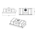 Cappaintegrata Samet New Slim sottopensile potenza aspirante 250 m3/h luce led 60 nero con frontalino inox