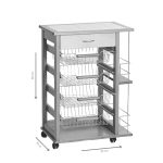 Carrello Vesuvio con cassetto e portabottiglie bianco