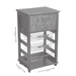 Carrello Vesuvio portapane ciliegio con piano in legno