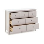 Cassettiera Berna 4 cassettoni e 3 cassetti in legno massiccio bianco