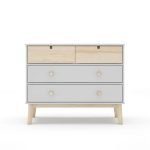 Cassettiera Estefania in legno con 2 cassetti bianchi e 2 cassettini pino
