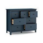 Cassettiera Misti con 4 cassettoni e 3 cassettini in legno massiccio blu