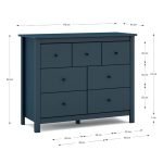 Cassettiera Misti con 4 cassettoni e 3 cassettini in legno massiccio blu
