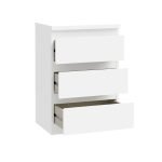 Cassettiera Morgan 3 cassetti 41.8 x H 61.5 x 32.2 cm colore bianco