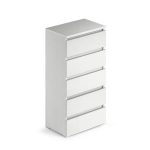 Cassettiera bianco frassinato 5 cassetti 47x40x127H
