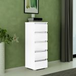 Cassettiera bianco frassinato 5 cassetti 47x40x127H