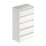 Cassettiera bianco frassinato 5 cassetti 75x40x127H
