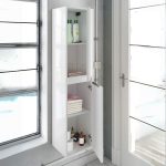 Colonna bagno Bolton 35x30.5x150 cm. 2 ante reversibili colore bianco laccato lucido