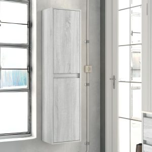 Colonna bagno Bolton 35x30.5x150 cm. 2 ante reversibili colore rovere grigio ghiaccio
