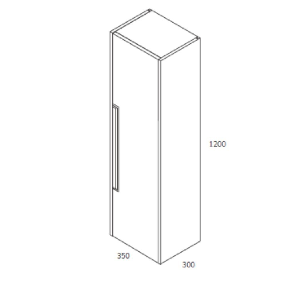 Colonna bagno sospesa Modular 1 anta 120x30x35 cm colore bianco opaco e grigio opaco