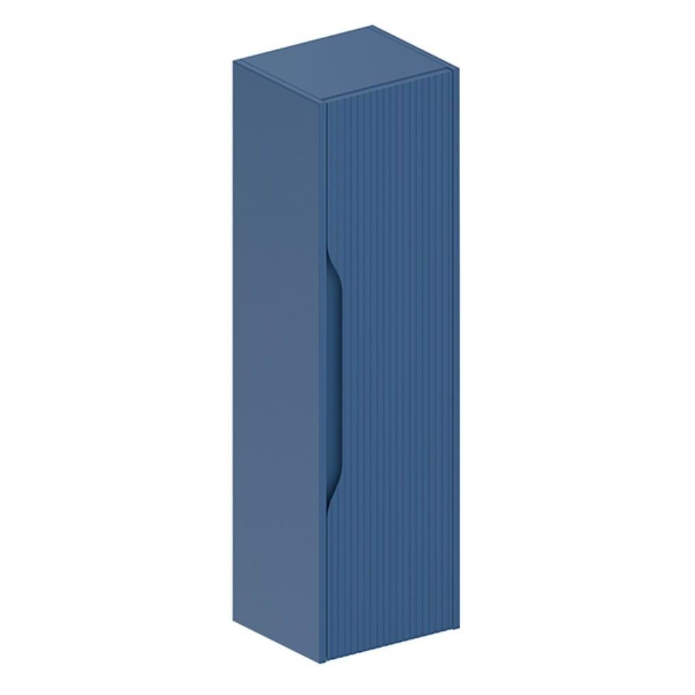 Colonna bagno sospesa Soho 1 anta effetto cannettato colore azzurro opaco 120x27x35 cm.