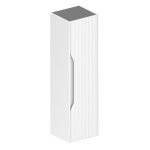 Colonna bagno sospesa Soho 1 anta effetto cannettato colore bianco opaco e grigio scuro 120x27x35 cm