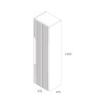 Colonna bagno sospesa Soho 1 anta effetto cannettato colore bianco opaco e grigio scuro 120x27x35 cm