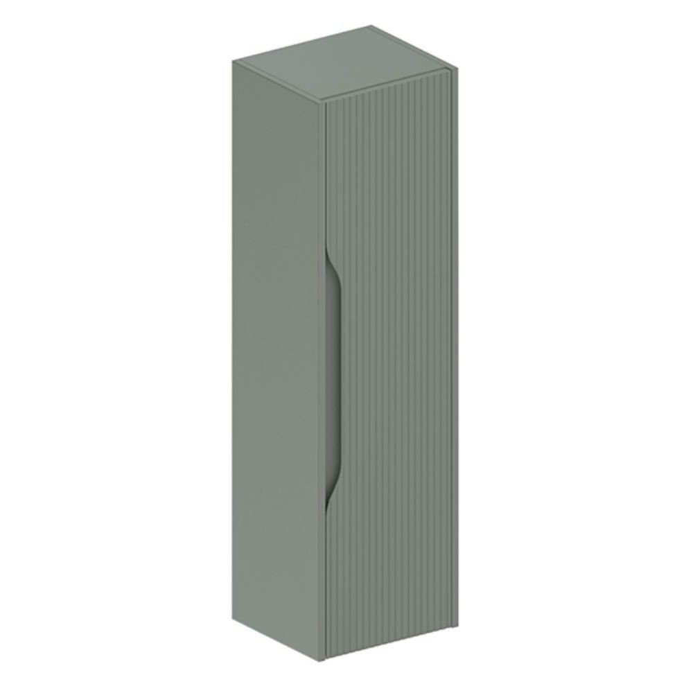 Colonna bagno sospesa Soho 1 anta effetto cannettato colore verde opaco 120x27x35 cm.