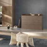 Comò Quinn 3 cassetti colore bronzo noce mercure