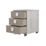 Comodino 46x46x60h bianco consumato 3 cassetti
