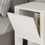 Comodino Ema bianco anta ribalta 30x30x55h