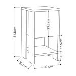 Comodino Ema tortora anta ribalta 30x30x55h