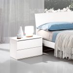 Comodino Manitoba 2 cassetti colore bianco