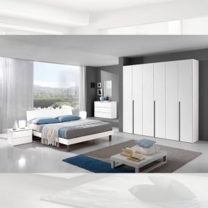 Comodino Manitoba 2 cassetti colore bianco
