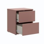 Comodino Medea 2 cassetti in colore terracotta