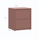 Comodino Medea 2 cassetti in colore terracotta