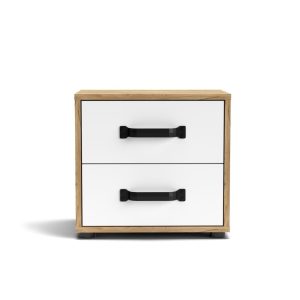 Comodino Mosso MO1 colore rovere e bianco