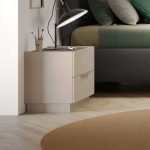 Comodino Musto 2 cassetti colore cashmere e antracite