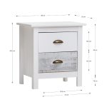 Comodino Romantica 2 cassetti in legno massiccio multicolor