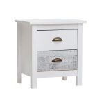 Comodino Romantica 2 cassetti in legno massiccio multicolor