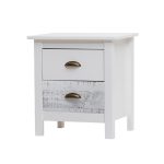 Comodino Romantica 2 cassetti in legno massiccio multicolor