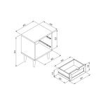 Comodino Vienna61A 2 cassetti nero con frontali effetto vimini