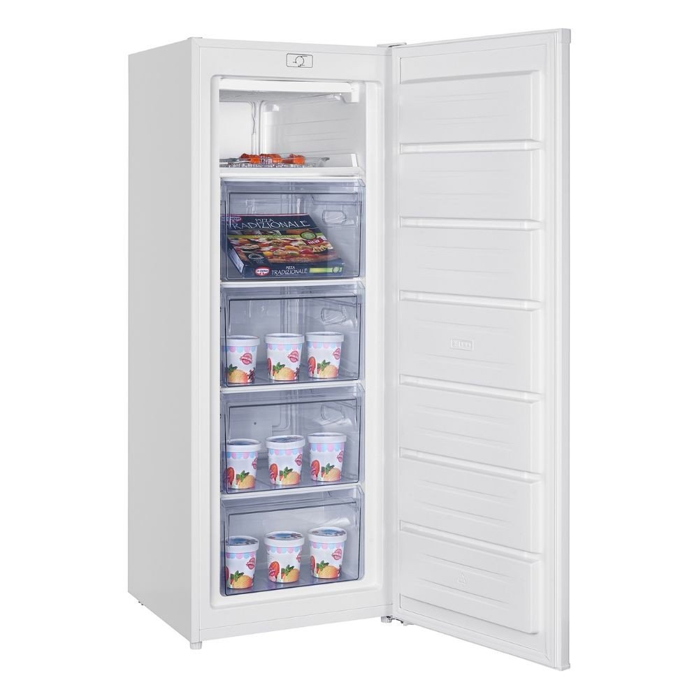 Congelatore verticale DCV21SM3WE0 168lt 4 cassetti e un ripiano con porta reversibile classe E bianco Daya