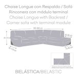Copridivano Jaz angolare destro grigio 350-500