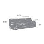 Copridivano Troya elastico 3 posti grigio 180/210