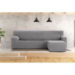 Copridivano Troya elastico penisola destra grigio bracciolo corto 250/310