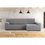 Copridivano Troya elastico penisola destra grigio bracciolo lungo 250/310