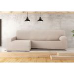 Copridivano Troya elastico penisola sinistra beige bracciolo lungo 250/310