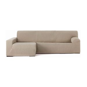 Copridivano Troya elastico penisola sinistra beige bracciolo lungo 250/310