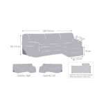 Copridivano Troya elastico penisola sinistra grigio bracciolo corto 250/310
