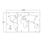 Cornice decorativa mondo nero 125x73 cm MT1924241