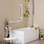 Corrimano angolare di sicurezza 78 x 55.5 cm per disabili colore bianco