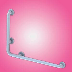 Corrimano angolare di sicurezza 78 x 55.5 cm per disabili colore bianco