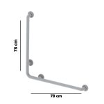 Corrimano angolare di sicurezza 78 x 78 cm per disabili colore bianco