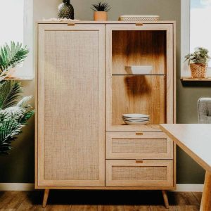 Credenza Bali 53A 2 ante e 2 cassetti effetto vimini