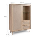 Credenza Bali 53A 2 ante e 2 cassetti effetto vimini