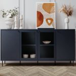 Credenza Caracas 51A con 4 ante e 4 ripiani colore navy blue