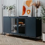 Credenza Caracas 51A con 4 ante e 4 ripiani colore navy blue