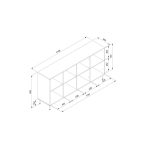 Credenza Caracas 51A con 4 ante e 4 ripiani colore navy blue